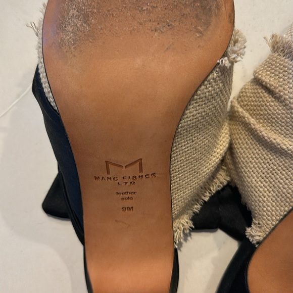 Marc fisher black satin and cotton heels - Picture 4 of 5